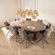 Organisch Vormige Eettafel Alo Acaciahout Bruin 240x160 cm