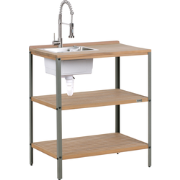 IVREA - Buitenkeukeneiland met spoelbak - Bruin - Acaciahout