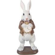 Clayre & Eef Decoratie Beeld Konijn 7x7x16 cm Wit Kunststof