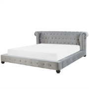 CAVAILLON - Waterbed - Lichtgrijs - 180 x 200 cm - Fluweel