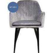 QUVIO Stoel - Benito - Antraciet - 2 stuks