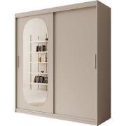 Meubella - Kledingkast Bodhi - Beige - 180 cm - Met spiegel