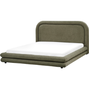 LAVARDENS - Bed - Donkergroen - 160 x 200 cm - Kunstlinnen