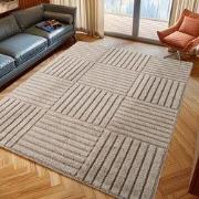Japandi Art Kubic - Scandinavisch Vloerkleed - Laagpolig Effen - Beige...