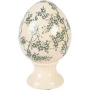 Clayre & Eef Decoratie Beeld Ei Ø 12x19 cm Geel Keramiek