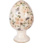 Clayre & Eef Decoratie Beeld Ei Ø 17x28 cm Beige Keramiek