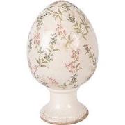 Clayre & Eef Decoratie Beeld Ei Ø 17x28 cm Beige Keramiek