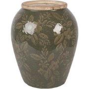 Clayre & Eef Vaas Ø 16x20 cm Groen Keramiek