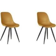 LABEL51 Eetkamerstoel Monza - Oker - Kunststof - set van 2