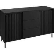 Meubella - Dressoir Orvana - Zwart - 153 cm