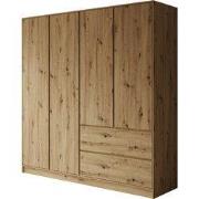 Meubella - Kledingkast Brett - Eiken - 195 cm