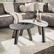 Hoyz Collection - Salontafel Twin Organisch Set Van 2 - 3D Keramiek Tr...