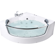 TAMULA - Hoek bubbelbad met LED - Wit - 2100 x 1480 mm - Acryl