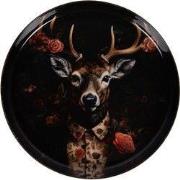 Clayre & Eef Onderzetters voor Glazen Ø 11x1 cm Zwart Metaal