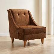 Fauteuil bruin koper chenille stof landelijk klassiek Ella