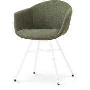 Noa-Otis eetkamerstoel forestgroen - wit onderstel