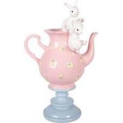 Clayre & Eef Decoratie Beeld Konijn 22x14x35 cm Wit Kunststof