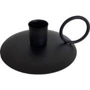 Zwart metalen Kandelaar incl 5 witte kaarsjes-12x4cm-Metaal-Zwart-Hous...