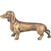 Clayre & Eef Decoratie Beeld Hond 14x4x8 cm Bruin Kunststof