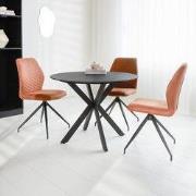 Eettafel Yuna marmerlook zwart