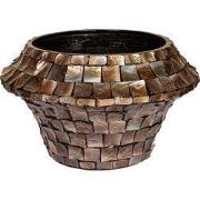 PTMD Daven Bronze Poly Shell Bamboo Pot Round Low M