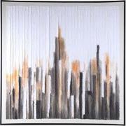 PTMD Gustas Brown Framed Wallpanel Poly Strips Square