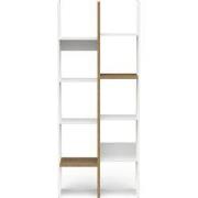 Etagère déco 6 rayons et 8 niches décor chêne et blanc mat - ACCESS