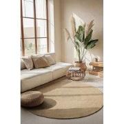 Rond Jute vloerkleed - Braided Rangpur - Ivoor / Creme - 100cm rond Ø