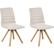 ROX - Eetkamerstoel set van 2 - Lichtbeige - Stof