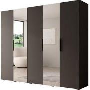 Meubella - Kledingkast Marquesa - Zwart - 250 cm - Met spiegel