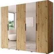 Meubella - Kledingkast Marquesa - Eiken - 250 cm - Met spiegel