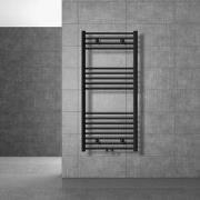 Badkamerradiator Sahara 600x1200 mm zwart mat recht met middenaansluit...