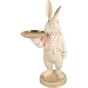 Clayre & Eef Decoratie Beeld Konijn 39x24x70 cm Beige Kunststof