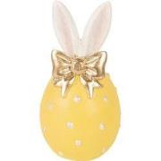 Clayre & Eef Decoratie Beeld Ei Ø 6x12 cm Geel Kunststof