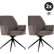 2x Collectables Jill Eetkamerstoel - Velvet Antraciet (Set van 2)