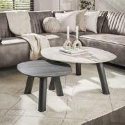 Hoyz Collection - Salontafel Twin Log Set Van 2 - 3D Keramiek Traverti...