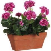 Mica Decorations Geranium Kunstplant in Balkonbak - L29 x B13 x H40 cm...