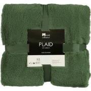 Mica Decorations Bronte Fleece Deken - L200 x B150 cm - Donkergroen