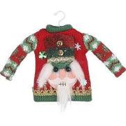 House of Seasons Kerst Ornament Sweater - L21 x B3 x H15 cm - Rood
