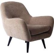 PTMD Donny Cream Fauteuil Black Wooden Legs