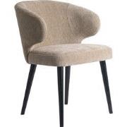 PTMD Fiori Cream 6051 Dining Chair Black Wood Legs