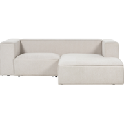VERNON - Hoekbank 2-zits - Lichtbeige - Linkszijdig - Polyester