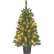 Black Box Trees Creston Kerstboom met Verlichting in Pot - Groen frost...