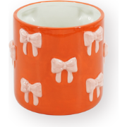 Pot - Flowerpot - Bow - Orange/Pink - 12.5x12.5x13cm