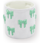 Pot - Flowerpot - Bow - Lilac/Mint - 15.5x15.5x16cm