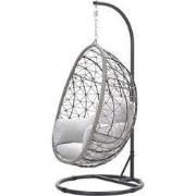 Panama hangstoel - eivorm - carbon black - rope taupe - valley sand