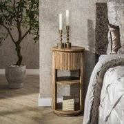 Hoyz Collection - Nachtkastje Wave XS Rond 1 Lade  - Massief Mango Zan...