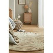 Rond Modern Wollen vloerkleed - Lino Leaf Naturel / Crème - 160 X 160 ...