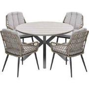 Garden Impressions Kalibo tuinset 5-delig - Tulli tuintafel Ø122x75 cm...