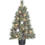 Black Box Trees Kaprun Kerstboom in Pot - Groen Frosted Zilver Warm Wi...